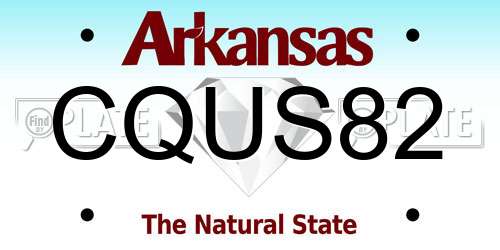 CQUS82 Arkansas License Plate