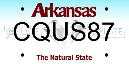 CQUS87 Arkansas License Plate