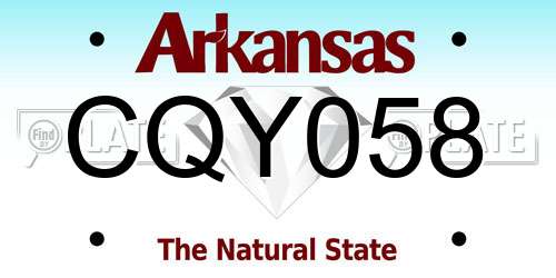 CQY058 Arkansas License Plate