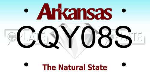CQY08S Arkansas License Plate