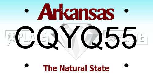 CQYQ55 Arkansas License Plate