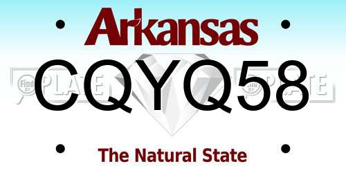 CQYQ58 Arkansas License Plate