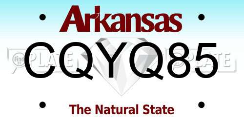 CQYQ85 Arkansas License Plate