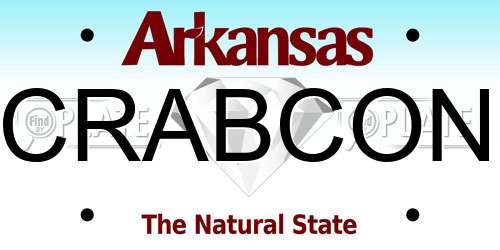 CRABCON Arkansas License Plate