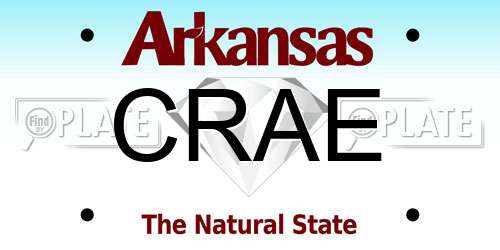 CRAE Arkansas License Plate