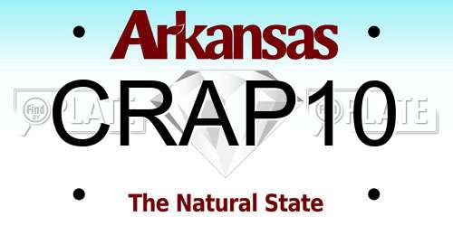 CRAP10 Arkansas License Plate