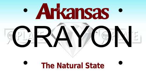CRAYON Arkansas License Plate
