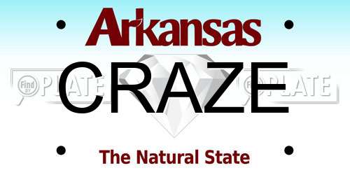 CRAZE Arkansas License Plate