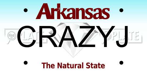 CRAZYJ Arkansas License Plate