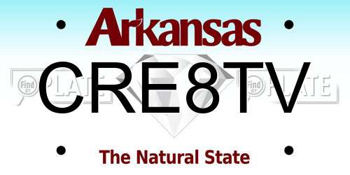 CRE8TV Arkansas License Plate