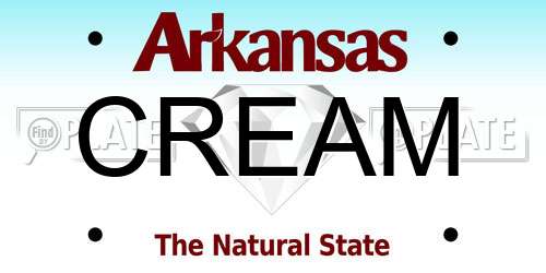 CREAM Arkansas License Plate