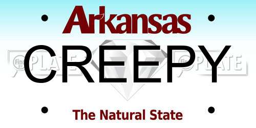 CREEPY Arkansas License Plate