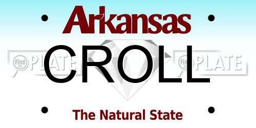 CROLL Arkansas License Plate