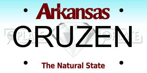 CRUZEN Arkansas License Plate