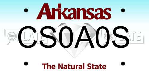 CS0A0S Arkansas License Plate