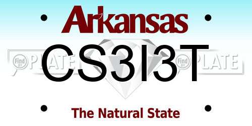 CS3I3T Arkansas License Plate