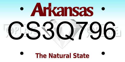 CS3Q796 Arkansas License Plate