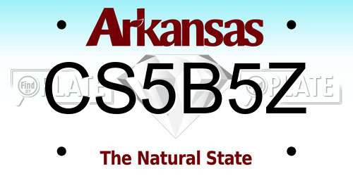 CS5B5Z Arkansas License Plate