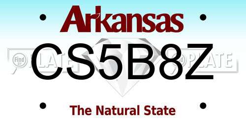 CS5B8Z Arkansas License Plate