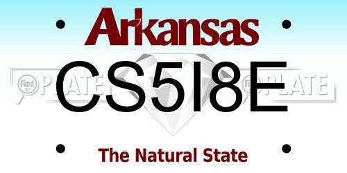CS5I8E Arkansas License Plate