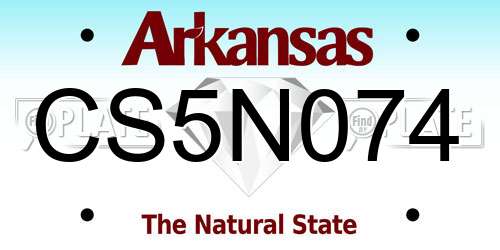 CS5N074 Arkansas License Plate