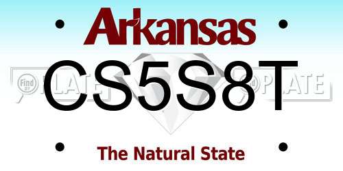 CS5S8T Arkansas License Plate