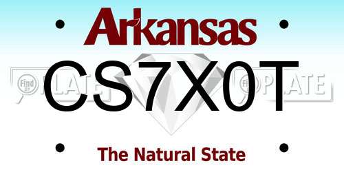 CS7X0T Arkansas License Plate