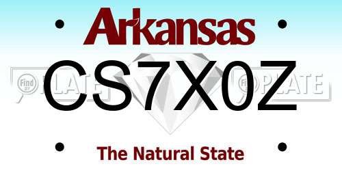 CS7X0Z Arkansas License Plate