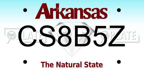 CS8B5Z Arkansas License Plate