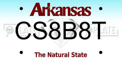 CS8B8T Arkansas License Plate