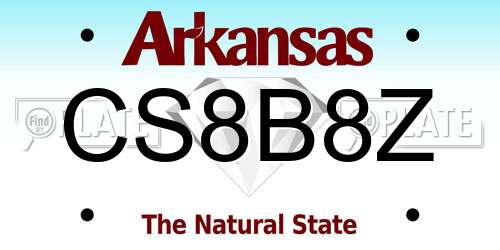 CS8B8Z Arkansas License Plate