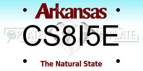 CS8I5E Arkansas License Plate