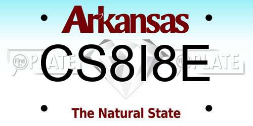 CS8I8E Arkansas License Plate