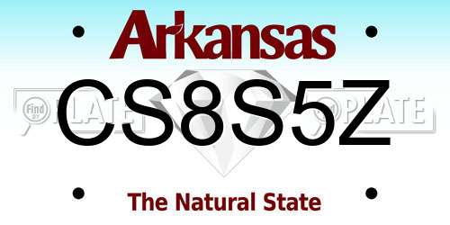 CS8S5Z Arkansas License Plate