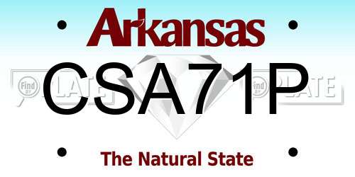 CSA71P Arkansas License Plate
