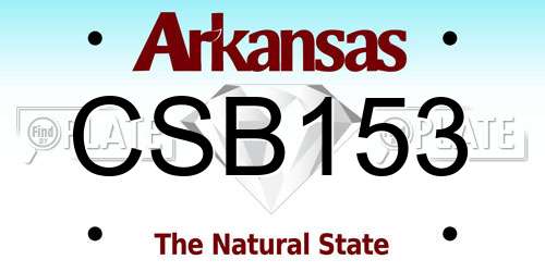 CSB153 Arkansas License Plate