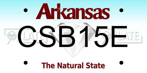 CSB15E Arkansas License Plate