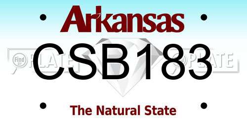 CSB183 Arkansas License Plate