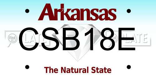 CSB18E Arkansas License Plate