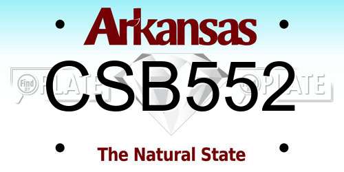 CSB552 Arkansas License Plate