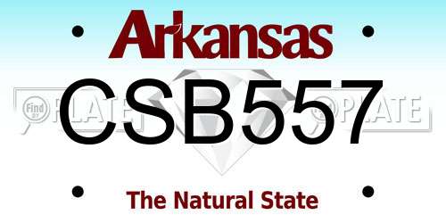 CSB557 Arkansas License Plate