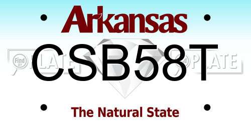 CSB58T Arkansas License Plate