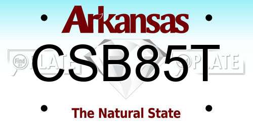 CSB85T Arkansas License Plate