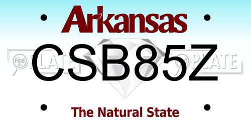 CSB85Z Arkansas License Plate