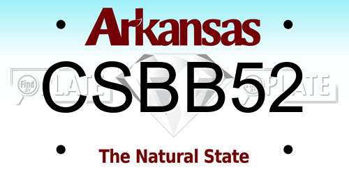 CSBB52 Arkansas License Plate