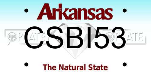CSBI53 Arkansas License Plate