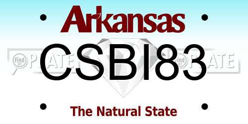 CSBI83 Arkansas License Plate