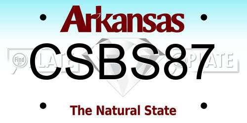 CSBS87 Arkansas License Plate