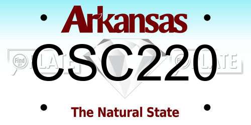 CSC220 Arkansas License Plate