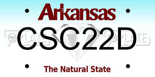 CSC22D Arkansas License Plate